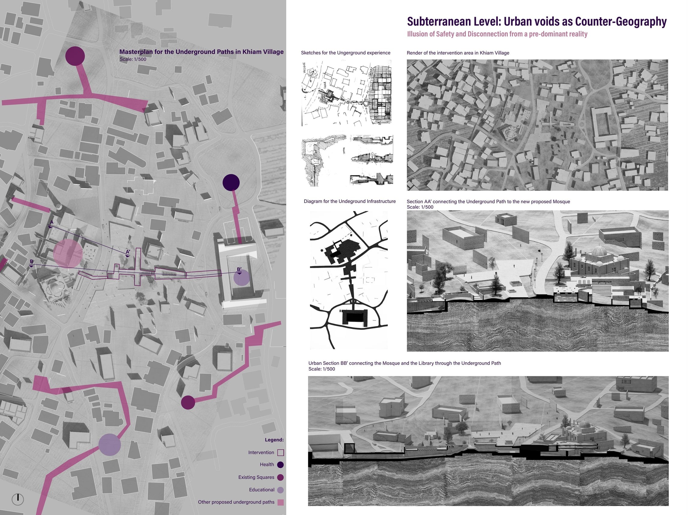 Subterranean Level: Urban Voids as Counter-Geography: Illustration of safety and disconnection from pre-dominant reality